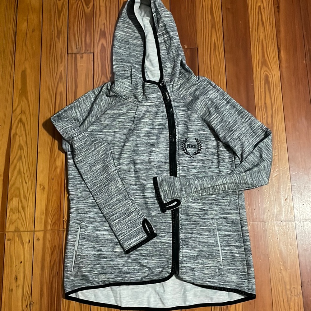 VS PINK Lightweight Full Offset Zip Hoodie- M